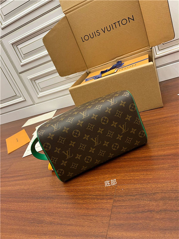 Louis Vuitton DOPP KIT TOILET POUCH Monogram Macassar coated canvas M46253 Top