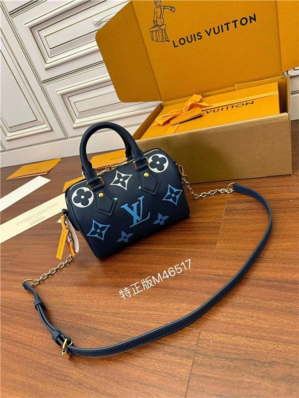 Louis Vuitton SPEEDY BANDOULIÈRE 20 Embossed supple cowhide leather M46517 Top