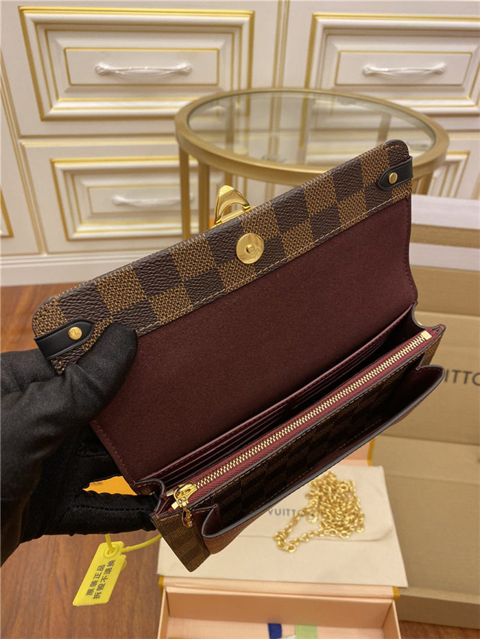 Louis Vuitton VAVIN CHAIN WALLET Damier Ebene N60222 Top