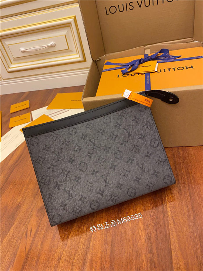 Louis Vuitton POCHETTE VOYAGE MM Monogram Eclipse coated canvas and Monogram Eclipse Reverse coated canvas M69535 Top