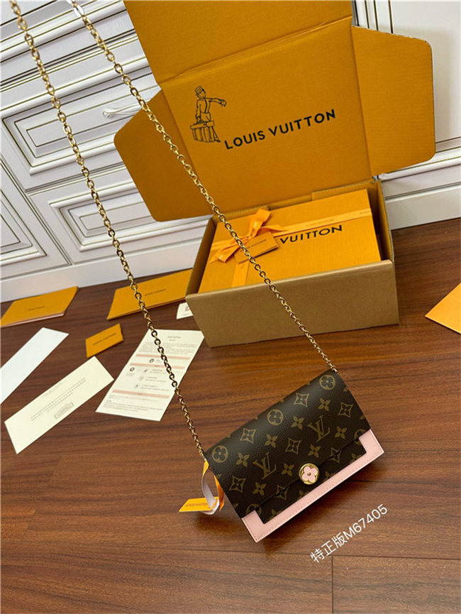 Louis Vuitton FLORE CHAIN WALLET M67405 Rose Ballerine Top