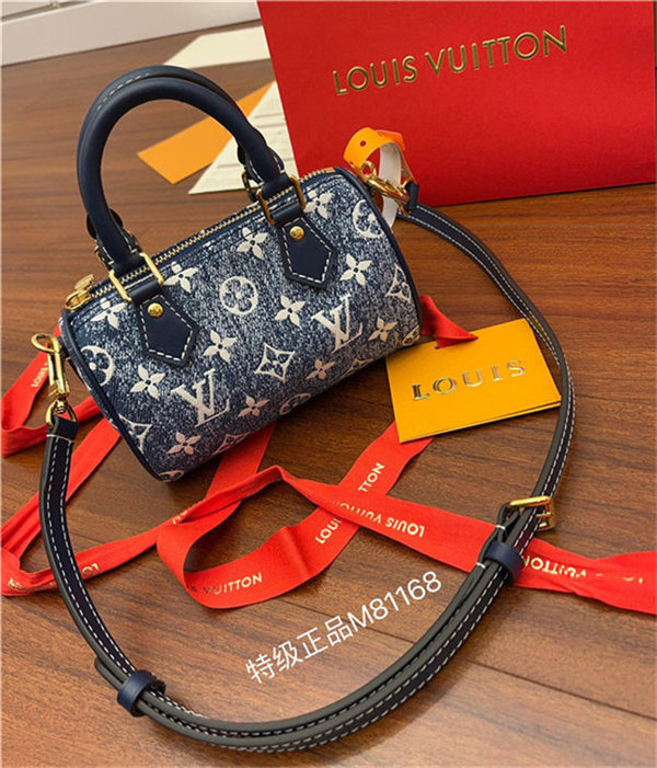 Louis Vuitton NANO SPEEDY Monogram jacquard denim Blue M81168 Top