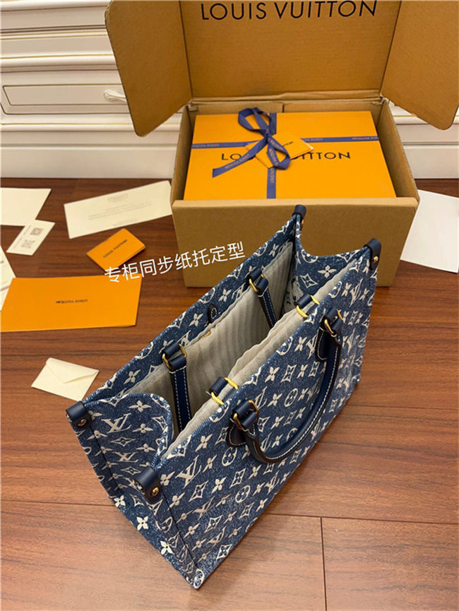 Louis Vuitton ONTHEGO MM Monogram Jacquard Denim Blue M59608 Top