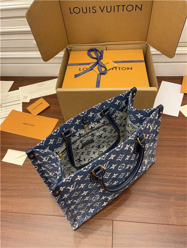 Louis Vuitton ONTHEGO MM Monogram Jacquard Denim Blue M59608 Top