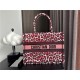 MEDIUM Dior BOOK TOTE Multicolor Mizza Embroidery Burgundy High