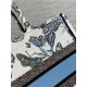 MEDIUM Dior BOOK TOTE Toile de Jouy Mexico Embroidery Blue High