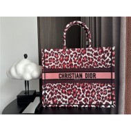 LARGE Dior BOOK TOTE Multicolor Mizza Embroidery Burgundy High