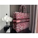 LARGE Dior BOOK TOTE Multicolor Mizza Embroidery Burgundy High