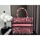 SMALL Dior BOOK TOTE Multicolor Mizza Embroidery Burgundy High