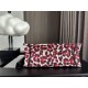 SMALL Dior BOOK TOTE Multicolor Mizza Embroidery Burgundy High