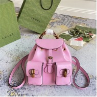 Gucci BAMBOO SMALL BACKPACK 702101 Leather Pink High