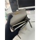 Hermes Kelly Mini II Bag Epsom Leather WAX Silver/Gold Metal Pearl Gray High