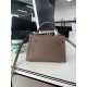 Hermes Kelly Mini II Bag Epsom Leather WAX Silver/Gold Metal Etoupe High