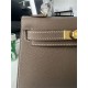 Hermes Kelly Mini II Bag Epsom Leather WAX Silver/Gold Metal Etoupe High