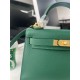 Hermes Kelly Mini II Bag Epsom Leather WAX Silver/Gold Metal Malachite High