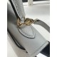 Hermes Kelly Mini II Bag Epsom Leather WAX Silver/Gold Metal Blue Pale High