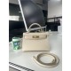 Hermes Kelly Mini II Bag Epsom Leather WAX Silver/Gold Metal Craie High