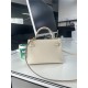 Hermes Kelly Mini II Bag Epsom Leather WAX Silver/Gold Metal Craie High