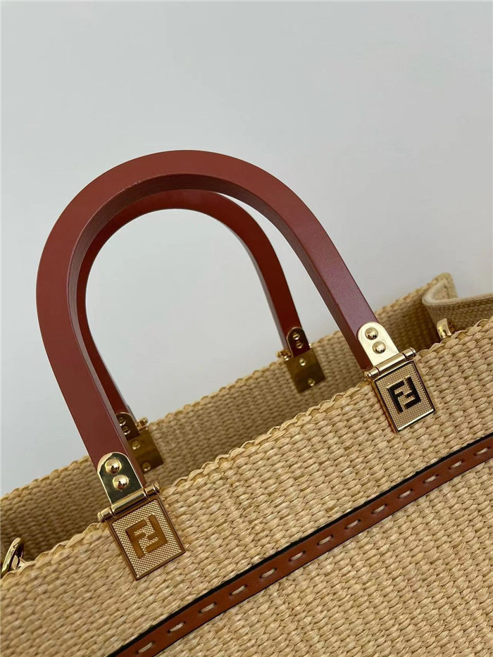 MEDIUM Fendi SUNSHINE Shopper Straw Natural High