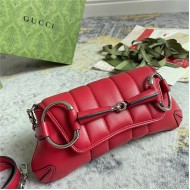 Gucci HORSEBIT CHAIN SMALL SHOULDER BAG Leather 764339 Red High