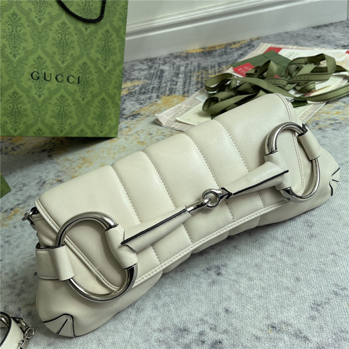 Gucci HORSEBIT CHAIN MEDIUM SHOULDER BAG Leather 764255 White High