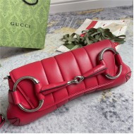 Gucci HORSEBIT CHAIN MEDIUM SHOULDER BAG Leather 764255 Red High