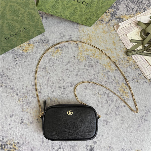 GG MARMONT MINI SHOULDER BAG 772759 Leather Black high