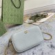 GG MARMONT MINI SHOULDER BAG 739682 Leather Grey high