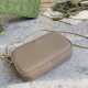 GG MARMONT MINI SHOULDER BAG 739682 Leather Khaki high