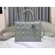 MEDIUM Dior BOOK TOTE Macrocannage Calfskin Grey High