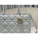 MEDIUM Dior BOOK TOTE Macrocannage Calfskin Grey High