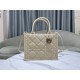 SMALL Dior BOOK TOTE Macrocannage Calfskin Beige High