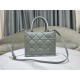 SMALL Dior BOOK TOTE Macrocannage Calfskin Grey High