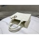 SMALL Dior BOOK TOTE Macrocannage Calfskin White High