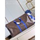 Louis Vuitton Keepall Bandoulière 50 Monogram Macassar M46772 Blue High