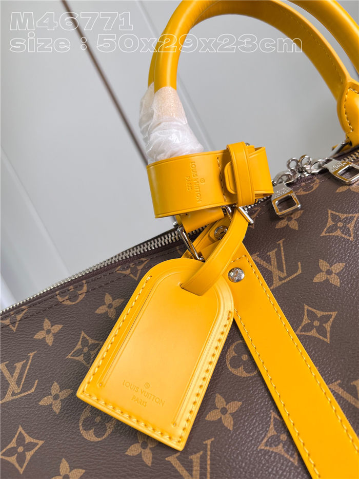 Louis Vuitton Keepall Bandoulière 50 Monogram Macassar M46771 Yellow High