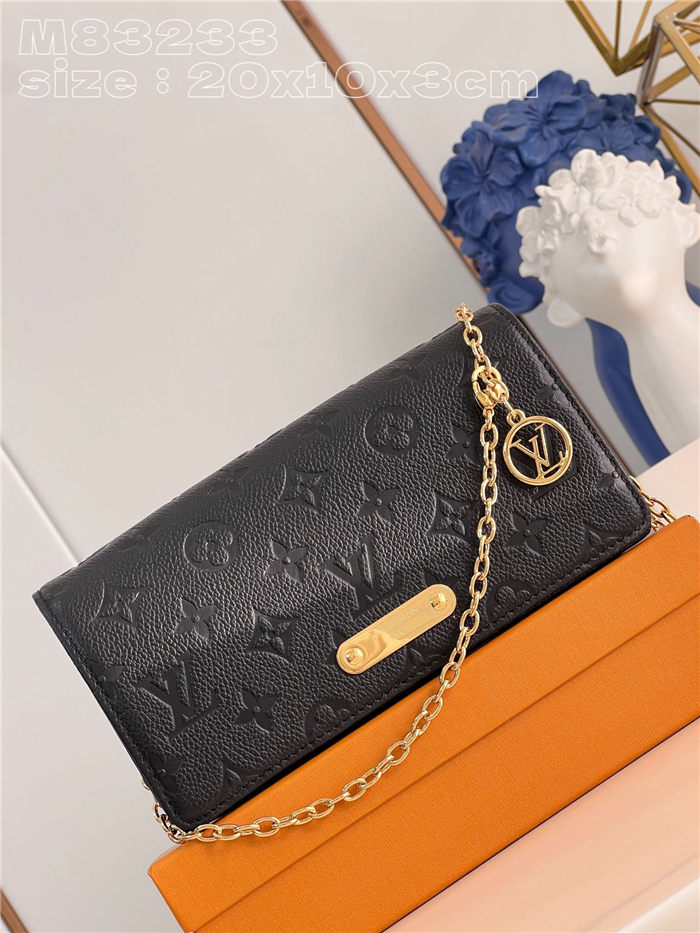 Louis Vuitton Lily wallet on chain Monogram Empreinte M83233 Black High