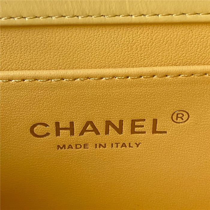 Chanel MINI FLAP BAG Calfskin & Gold-Tone Metal AS2615 Yellow A