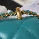 Chanel SMALL FLAP BAG Calfskin & Gold-Tone Metal AS2649 Green A