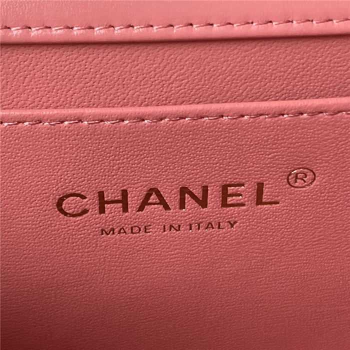 Chanel SMALL FLAP BAG Calfskin & Gold-Tone Metal AS2649 Pink A