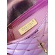 Chanel MINI FLAP BAG & STAR COIN PURSE AS4646 Mirror Calfskin, Metallic Calfskin & Gold-Tone Metal Pink A