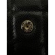 Classic Wallet on Chain A33814 Smaller-Grained Calfskin Gold/Silver Metal Black A