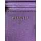 Classic Wallet on Chain A33814 Smaller-Grained Calfskin Gold/Silver Metal Purple A