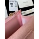 Classic Wallet on Chain A33814 Smaller-Grained Calfskin Gold/Silver Metal Pink A