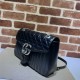 GG MARMONT MEDIUM SHOULDER BAG 443496 Leather Black High