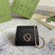 Gucci GUCCI BLONDIE MEDIUM CHAIN WALLET 725219 Leather Black High