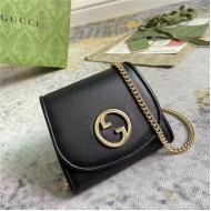 Gucci GUCCI BLONDIE MEDIUM CHAIN WALLET 725219 Leather Black High