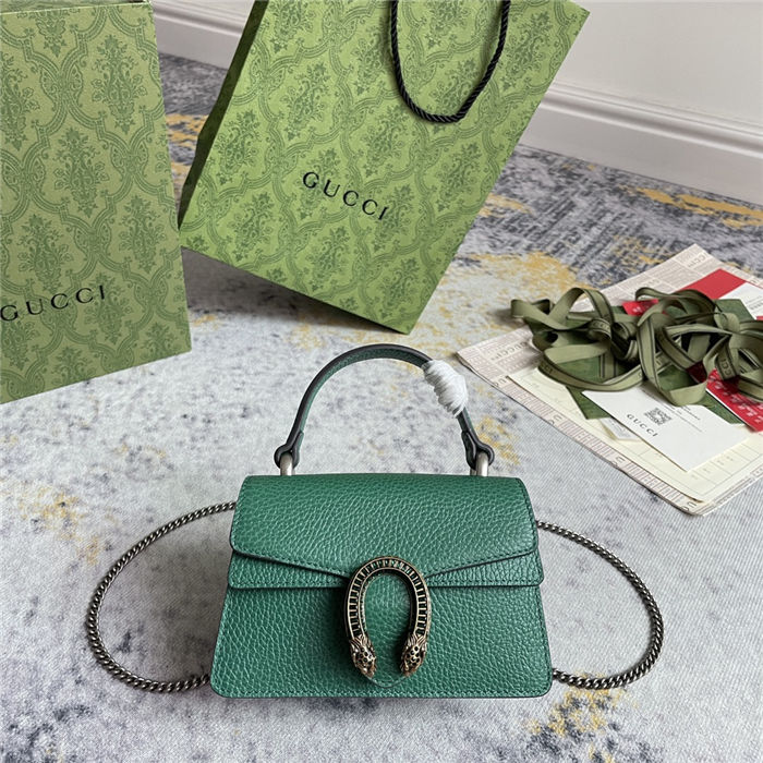 DIONYSUS MINI TOP HANDLE BAG 752029 Leather Green high