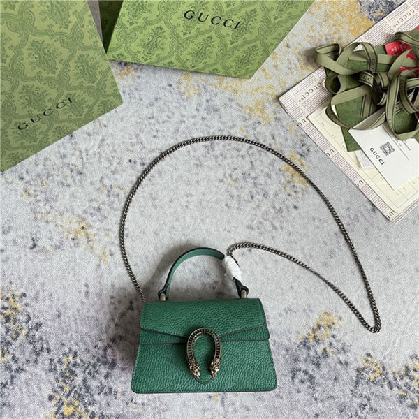 DIONYSUS MINI TOP HANDLE BAG 752029 Leather Green high