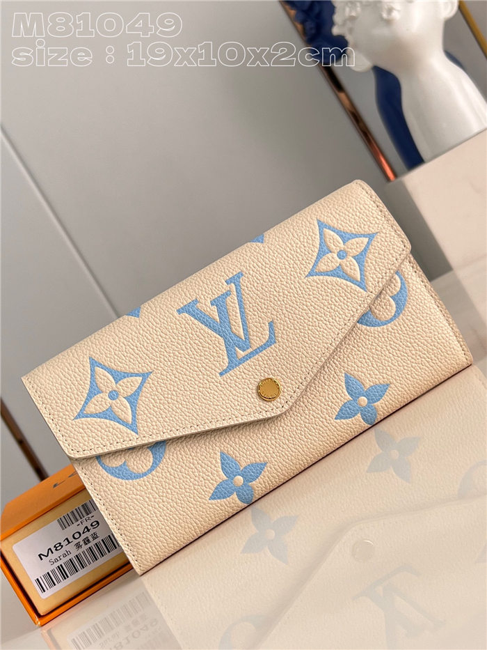 Louis Vuitton SARAH WALLET Monogram Empreinte M81049 Blue High